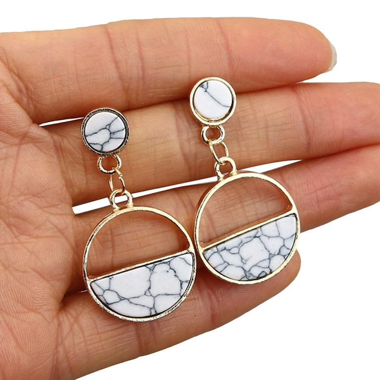 Details about / Two Tone Plated Geometric Design 925 Silver Handmade Hook Earrings Jewelry